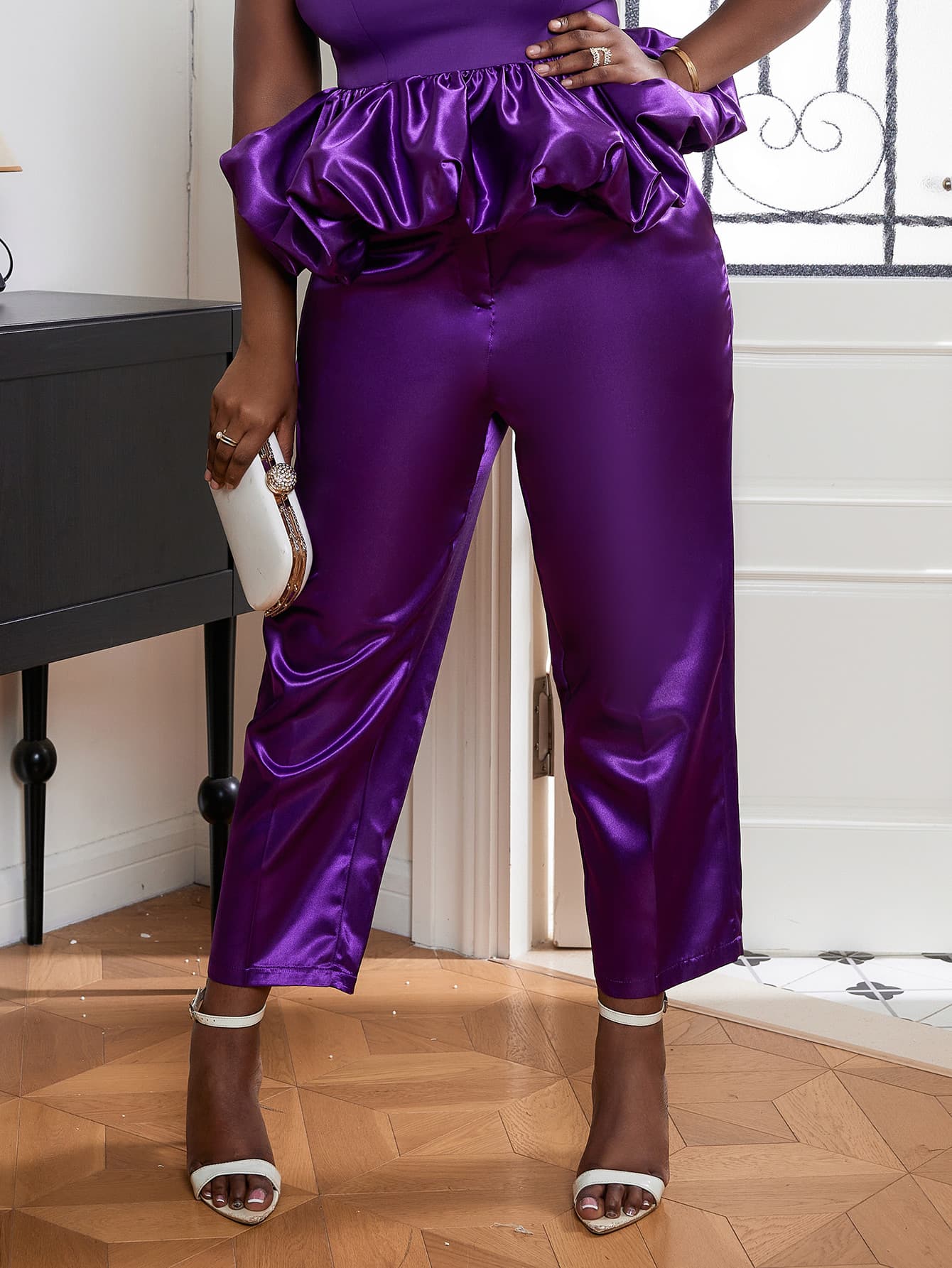 high elastic waist capris
