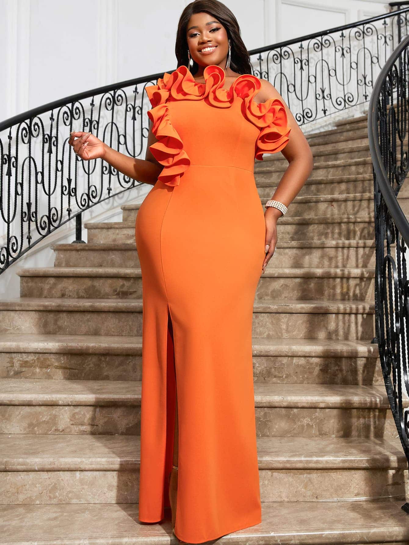 one shoulder long dresses